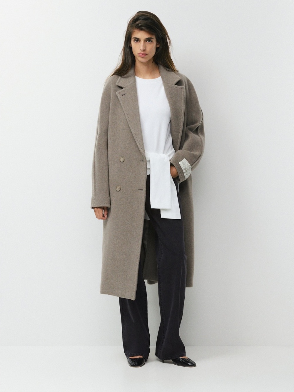 Aritzia The Slouch Coat Soft Wool Cashmere oversized Heather Nomad regular